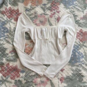 Long sleeve babydoll milkmaid top